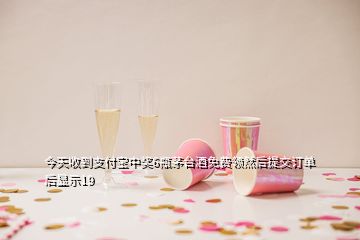 今天收到支付宝中奖6瓶茅台酒免费领然后提交订单后显示19