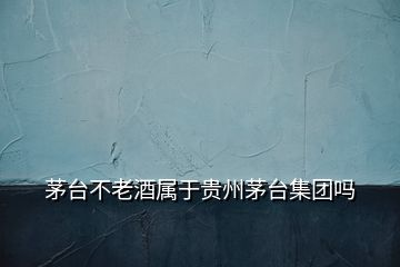 茅台不老酒属于贵州茅台集团吗