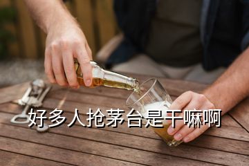 好多人抢茅台是干嘛啊