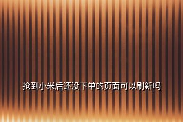 抢到小米后还没下单的页面可以刷新吗