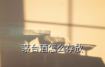 茅台酒怎么存放