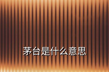 茅台是什么意思