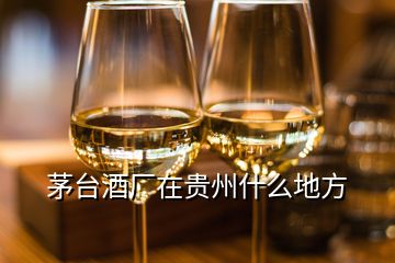 茅台酒厂在贵州什么地方