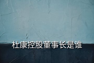 杜康控股董事长是谁