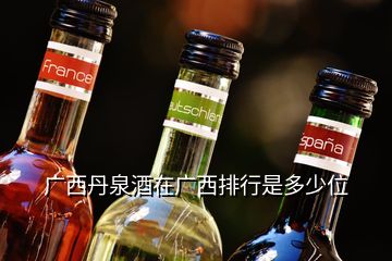 广西丹泉酒在广西排行是多少位