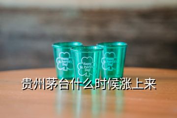 贵州茅台什么时候涨上来