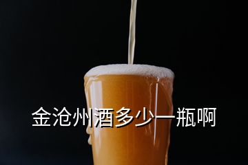 金沧州酒多少一瓶啊