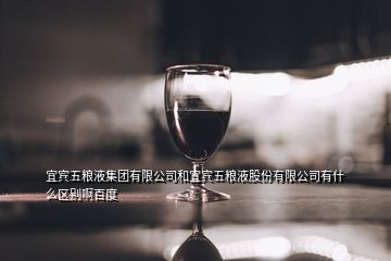 宜宾五粮液集团有限公司和宜宾五粮液股份有限公司有什么区别啊百度