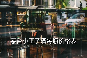 茅台小王子酒每瓶价格表