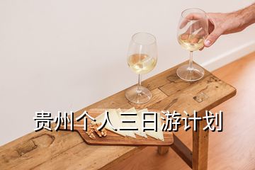 贵州个人三日游计划