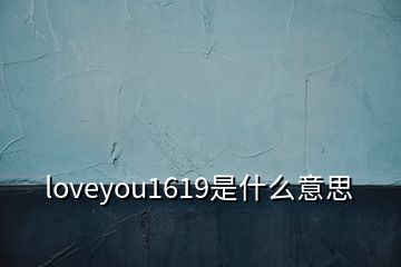 loveyou1619是什么意思