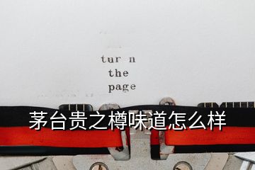 茅台贵之樽味道怎么样