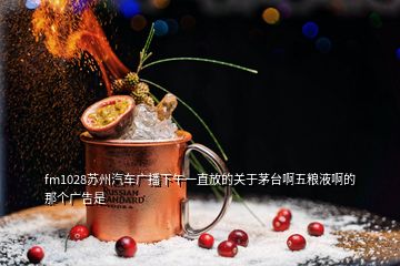 fm1028苏州汽车广播下午一直放的关于茅台啊五粮液啊的那个广告是