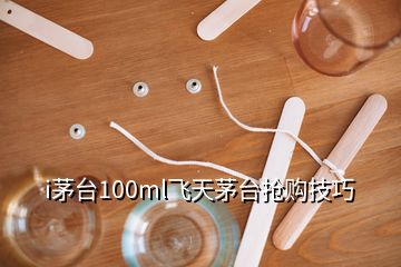 i茅台100ml飞天茅台抢购技巧