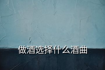 做酒选择什么酒曲