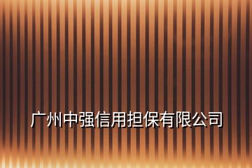 广州中强信用担保有限公司