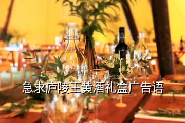 急求庐陵王黄酒礼盒广告语