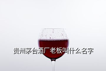 贵州茅台酒厂老板叫什么名字