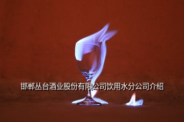 邯郸丛台酒业股份有限公司饮用水分公司介绍
