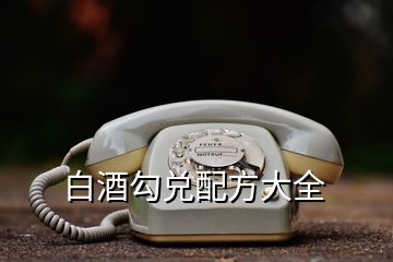 白酒勾兑配方大全