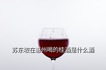 苏东坡在惠州喝的桂酒是什么酒