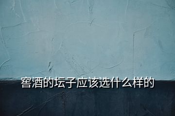 窖酒的坛子应该选什么样的