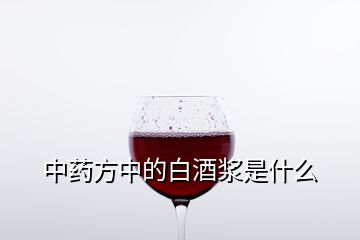 中药方中的白酒浆是什么