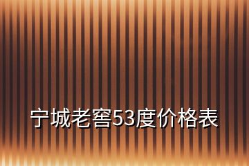 宁城老窖53度价格表