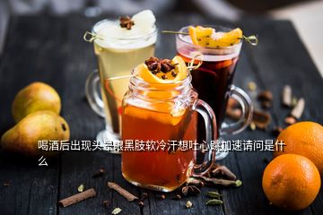 喝酒后出现头晕眼黑肢软冷汗想吐心跳加速请问是什么