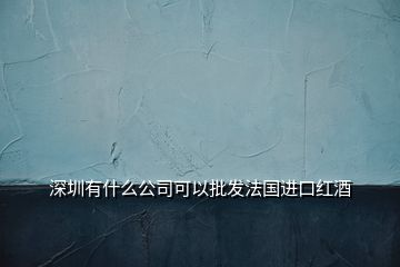 深圳有什么公司可以批发法国进口红酒