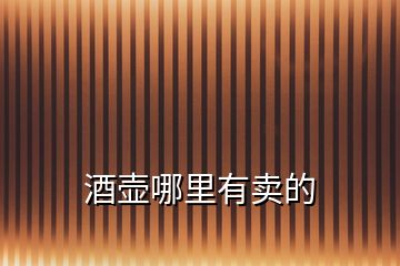 酒壶哪里有卖的