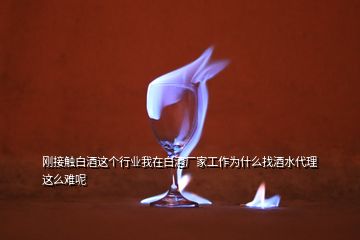 刚接触白酒这个行业我在白酒厂家工作为什么找酒水代理这么难呢