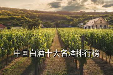 中国白酒十大名酒排行榜