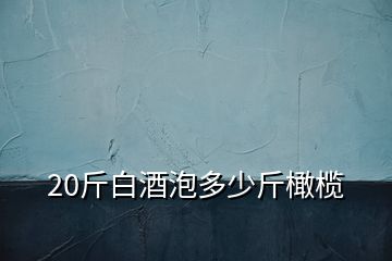 20斤白酒泡多少斤橄榄