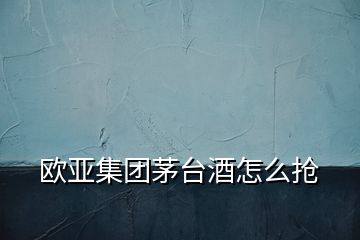 欧亚集团茅台酒怎么抢