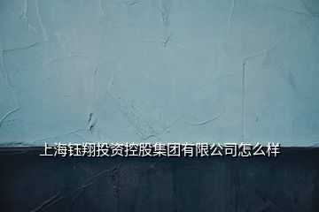 上海钰翔投资控股集团有限公司怎么样