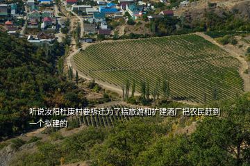 听说汝阳杜康村要拆迁为了搞旅游和扩建酒厂把农民赶到一个拟建的