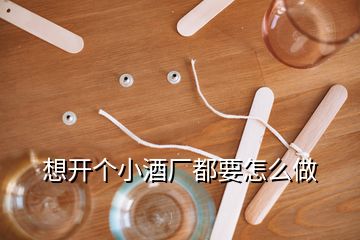 想开个小酒厂都要怎么做