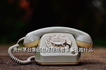 贵州茅台集团总经理或者董事长姓什么