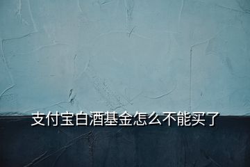 支付宝白酒基金怎么不能买了