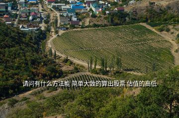 请问有什么方法能 简单大致的算出股票 估值的高低