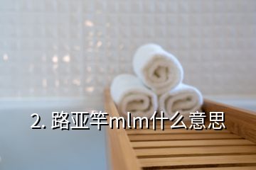 2. 路亚竿mlm什么意思