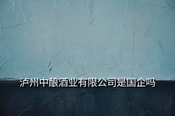 泸州中酿酒业有限公司是国企吗