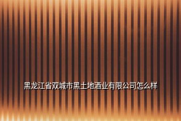 黑龙江省双城市黑土地酒业有限公司怎么样