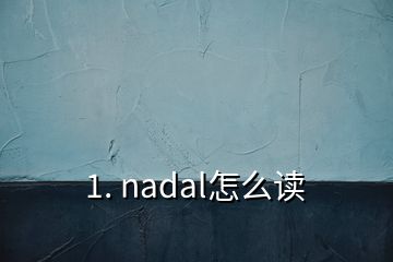 1. nadal怎么读