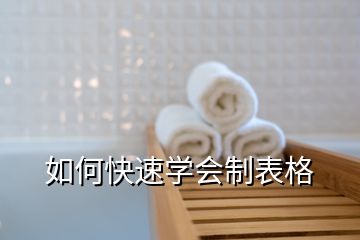 如何快速学会制表格