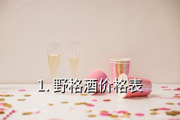 1. 野格酒价格表