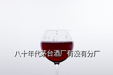八十年代茅台酒厂有没有分厂