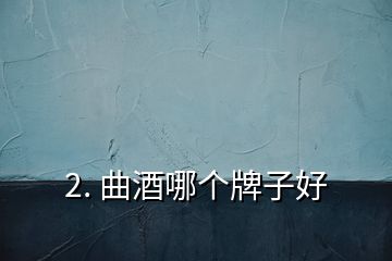 2. 曲酒哪个牌子好