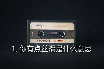 1. 你有点丝滑是什么意思